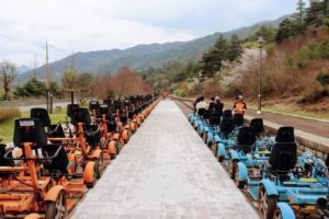 Zuid-Korea Suncheon Seomjingang rail bike
