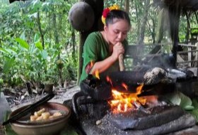 Maleisie Borneo Mari Mari Village Koken Maleisie Borneo Mari Mari village koken